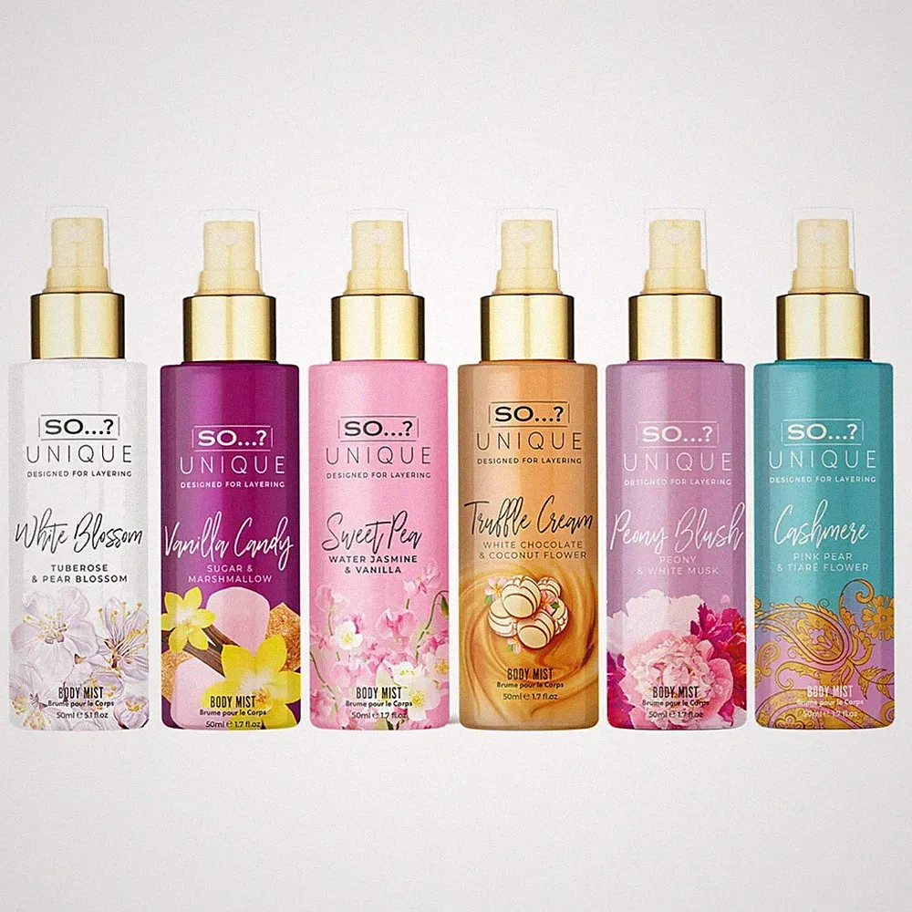 Women's Scented Body Mist Set - Fresh & Sweet Scents - 6 pcs