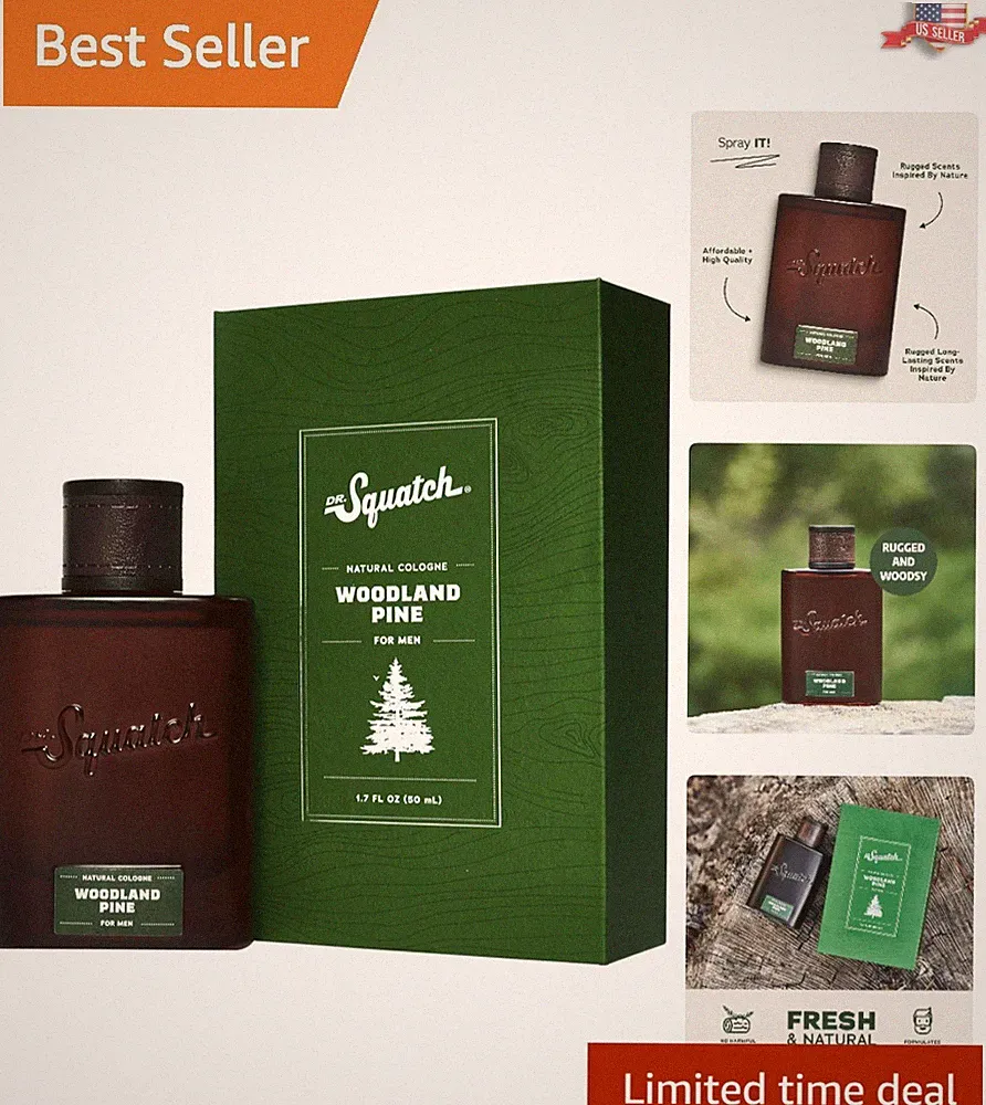 Woodland Pine Natural Cologne for Men - Long-Lasting, Eco-Friendly Scent 1.7 oz