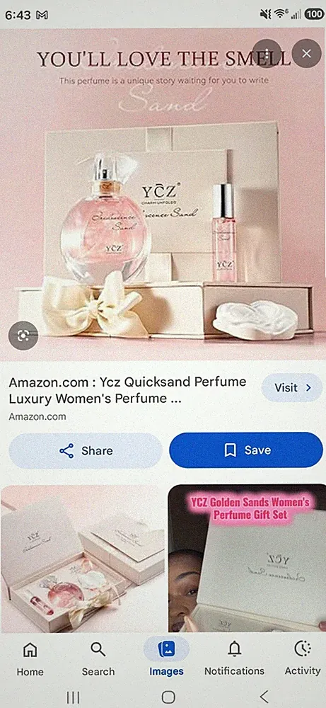 YCZ Quicksand Sand Luxury Women's Perfume Spray Fragrance 50ml Gift Set