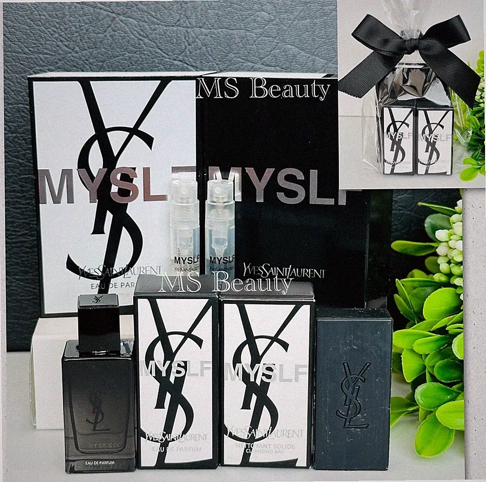 YSL MYSEF Cologne For Men Gift Set (4pcs - Mini Perfume , Samples & Bar Soap)
